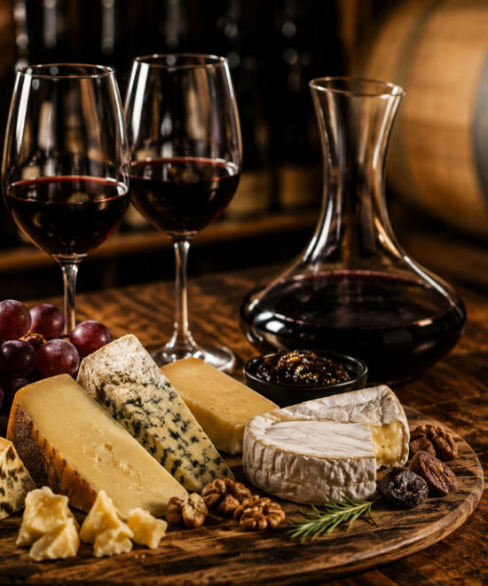 Portwein und Käse