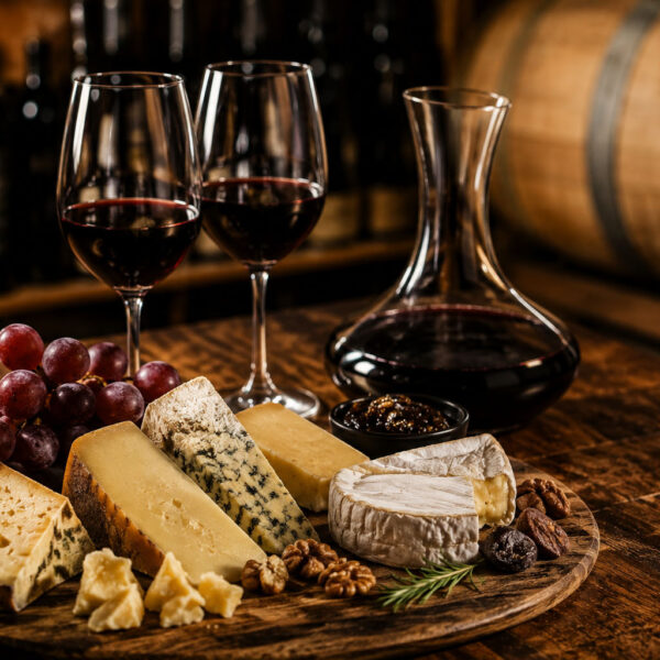 Portwein und Käse