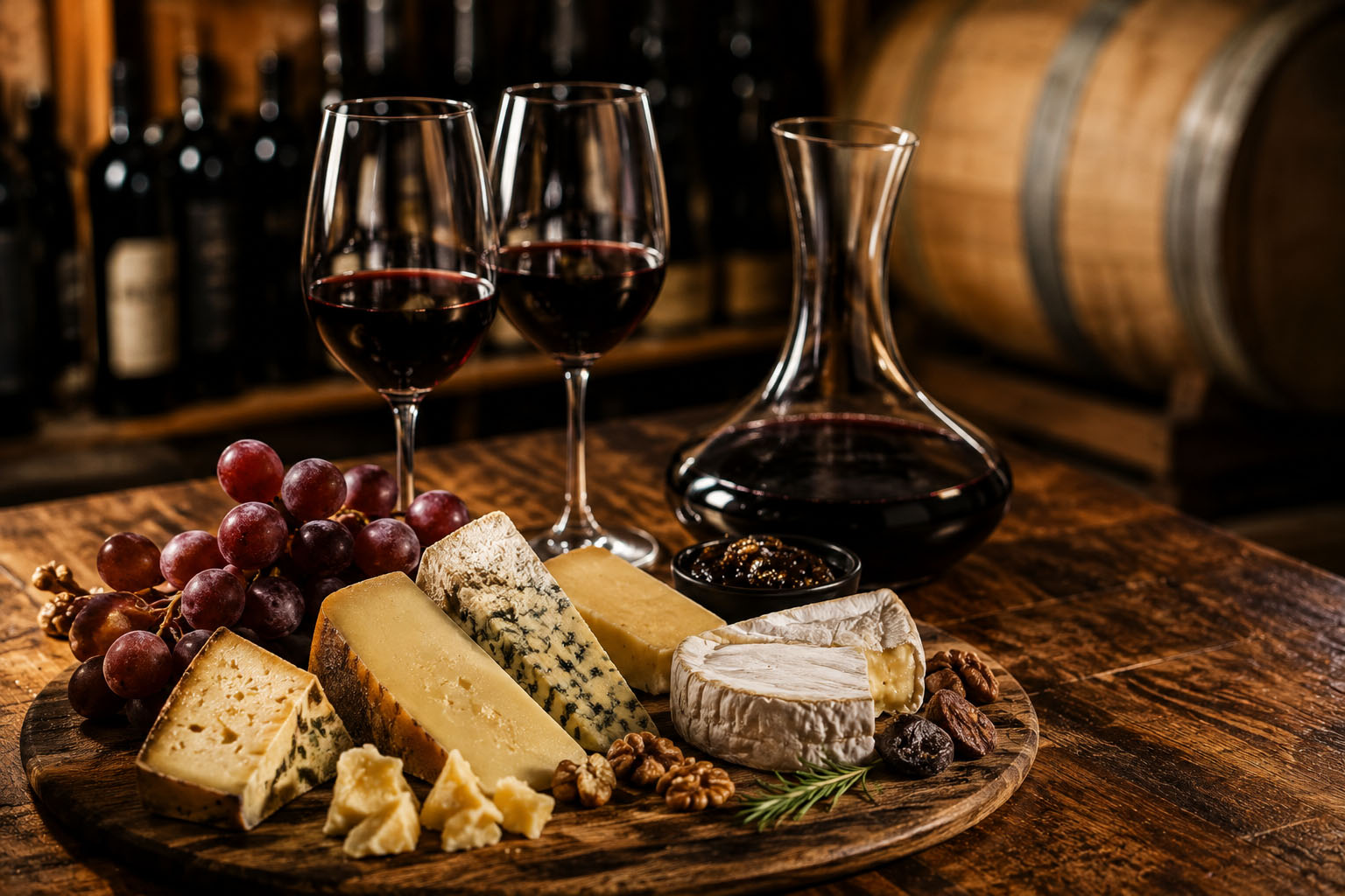 Portwein und Käse